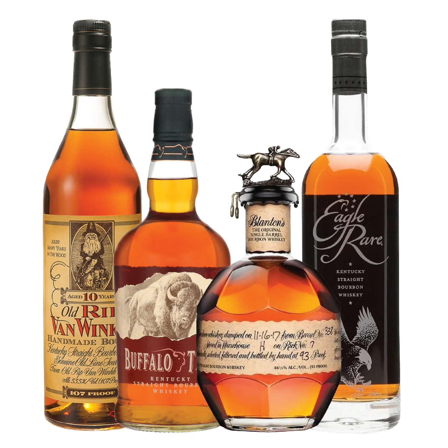 Buffalo Trace, Blanton's Single Barrel, Eagle Rare and Pappy Van Winkle 10 Bundle - Liquor Bar Delivery