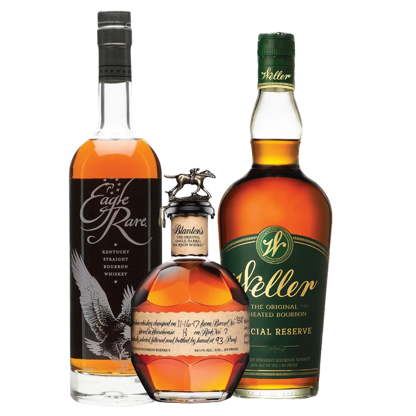 Eagle Rare, Blanton's Single Barrel and Weller Special Reserve Bundle - Liquor Bar Delivery