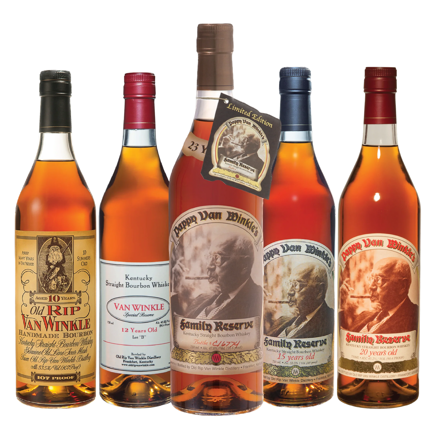 Pappy Van Winkle 23 Year, 20 Year, 15 Year, 12 Year & 10 Year Package - Liquor Bar Delivery
