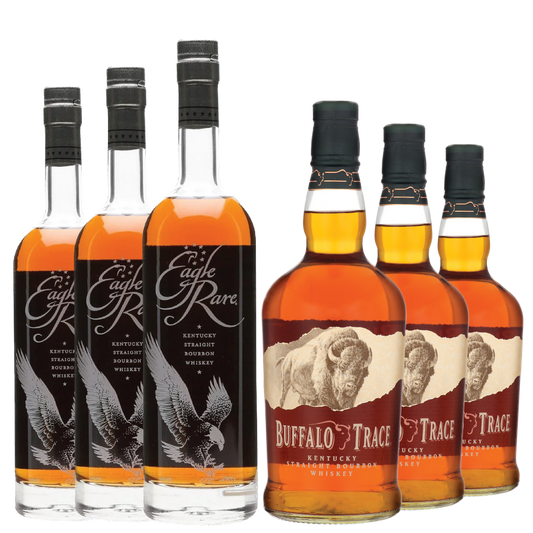 3 Eagle Rare and 3 Buffalo Trace Kentucky Straight Bourbon Whiskey Bundle