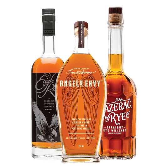Eagle Rare and Angel's Envy Bourbon, Sazerac Rye Whiskey Package