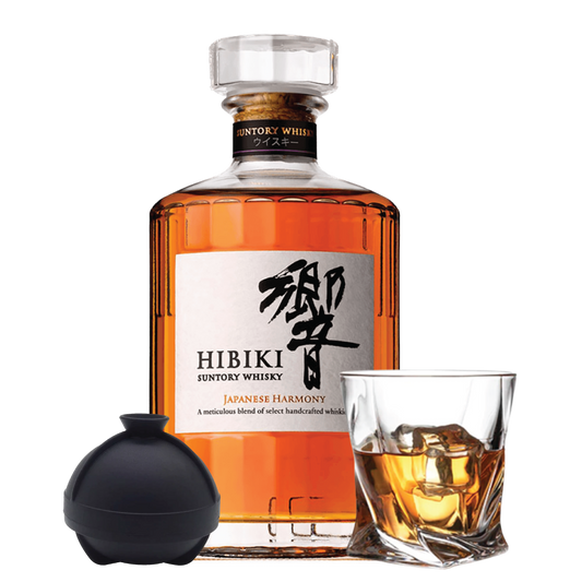 Hibiki Suntory, Whiskey Glass & Sphere Ice Ball Mold Bundle