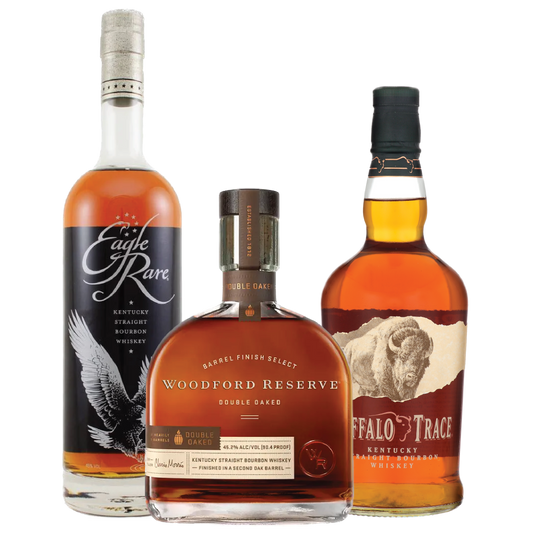 Woodford Reserve Double Oaked Bourbon, Eagle Rare Bourbon, Buffalo Trace